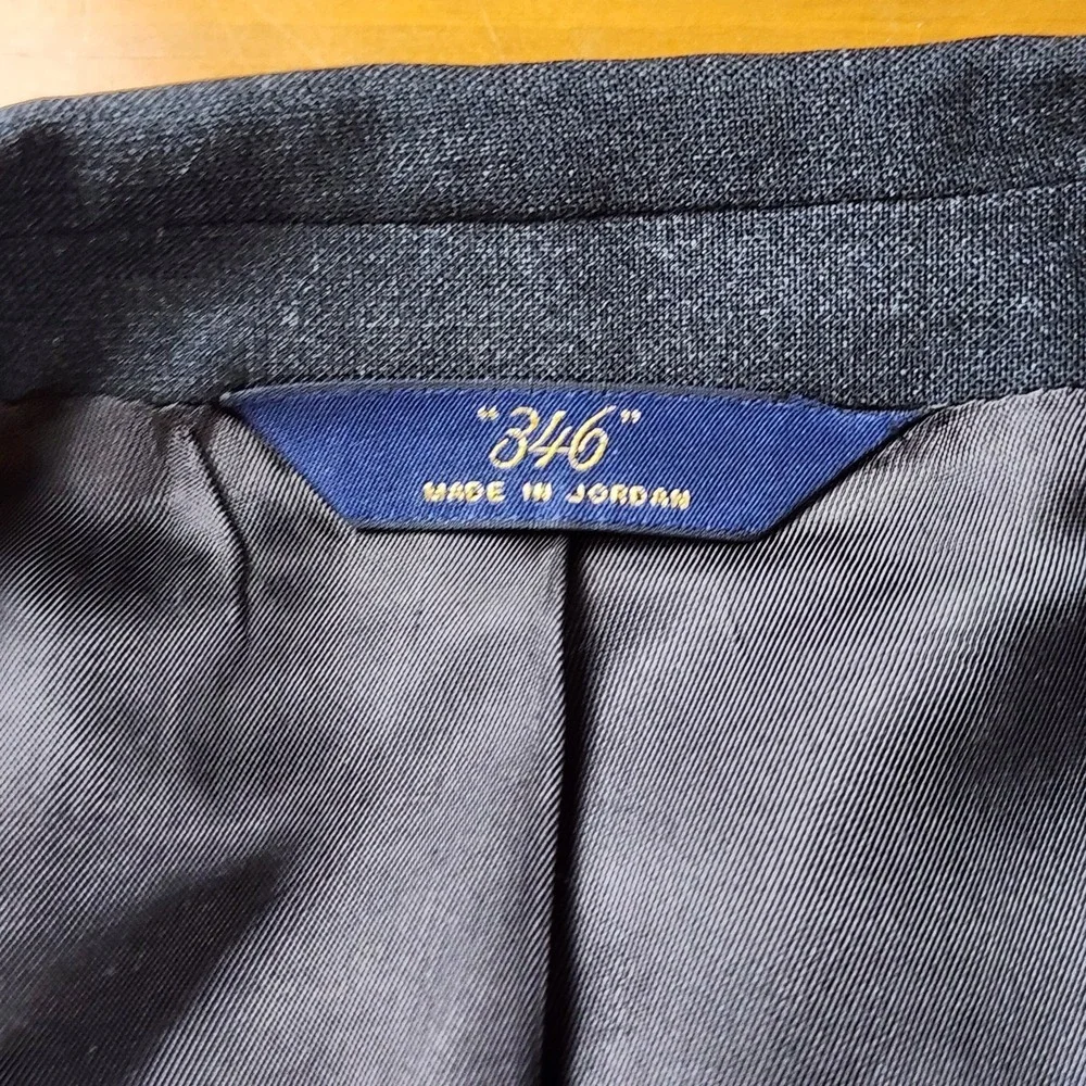 Brooks Brothers 346 Suit Jacket Men's 44R Gray Wool Blend‎ Stretch Career Office